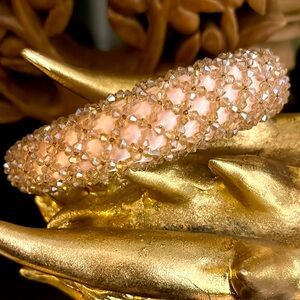 Blush pink glass beaded headband